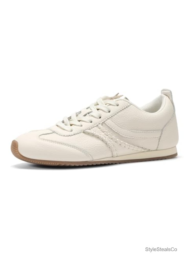 Women's Fashion Sneakers Low Profile Thin Sole Pu Leather Lightweight Comfort